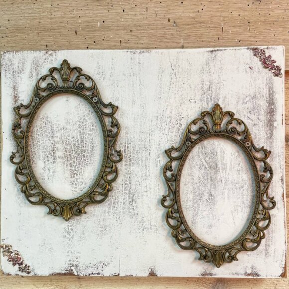 Old vintage frame on wood upcycled - Picture 1 of 4